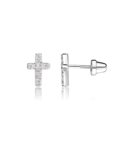 Sterling Silver Cross Earrings