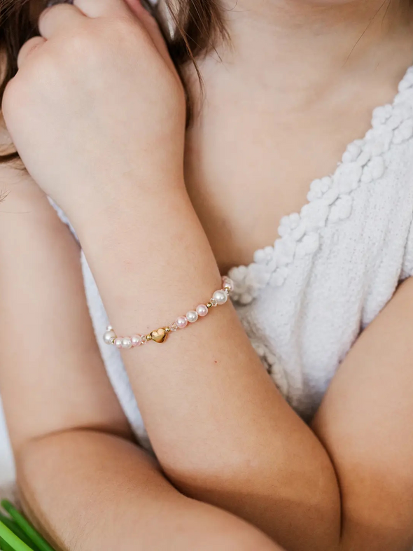 Evelyn 14k Gold-Plated Pink Pearl Bracelet