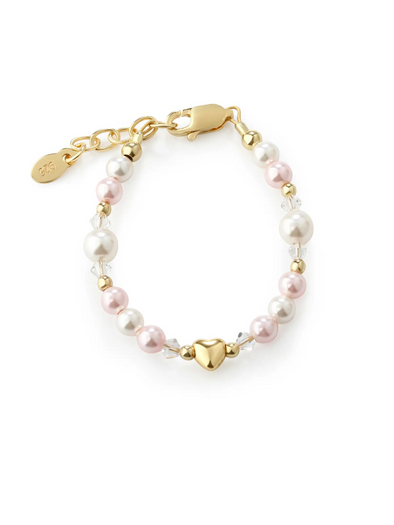 Evelyn 14k Gold-Plated Pink Pearl Bracelet