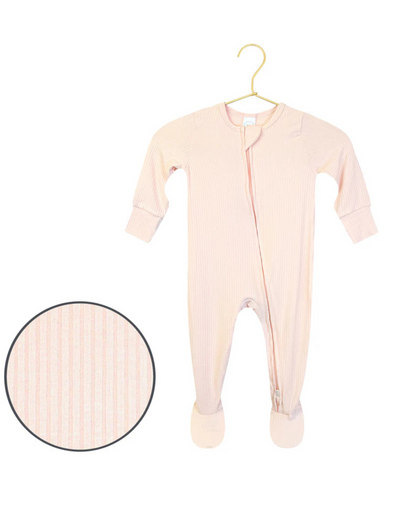 Lou Lou Rosie Ribbed Zipper Footie