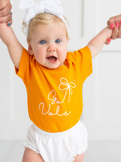 Go Vols Knotted Bow Onesie