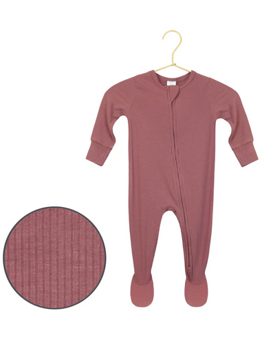 Lou Lou Marjorie Ribbed Zipper Footie