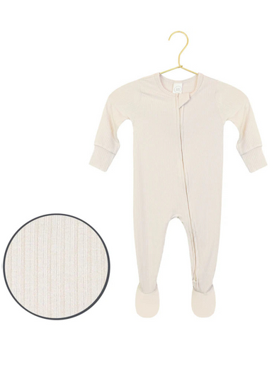 Lou Lou Cove Ribbed Zipper Footie