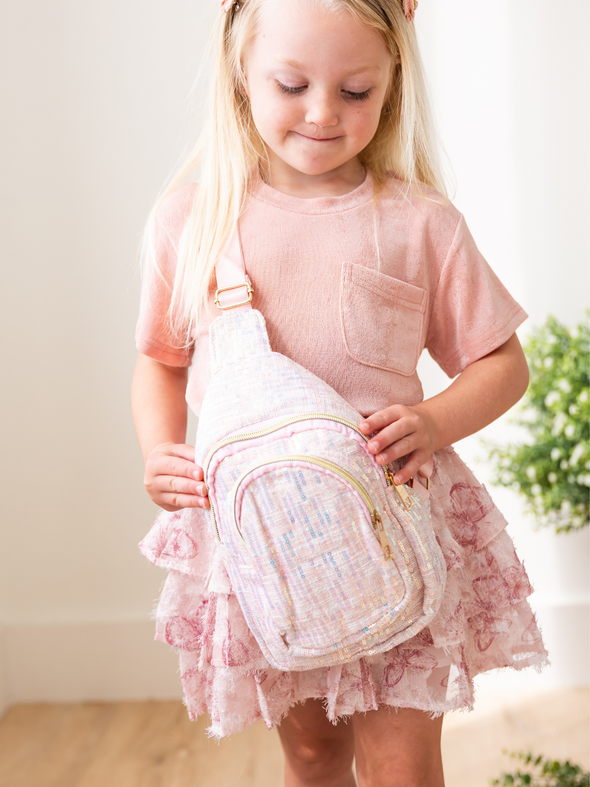 Pink Sequin Crossbody Purse