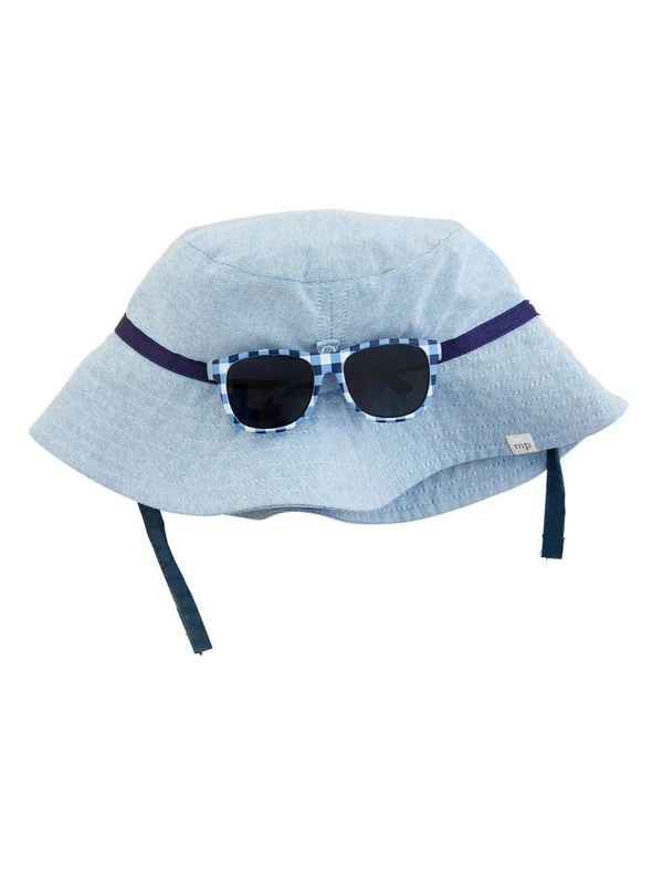 Blue Sun Hat With Glasses