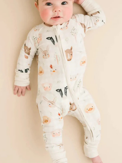 Farm Friends Bamboo Footless Pajama