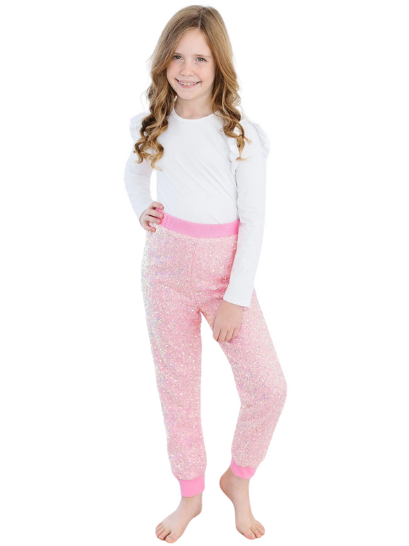 Bubblegum Sequin Joggers