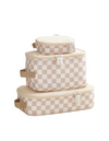 Itzy Ritzy Taupe Checkerboard Packing Cubes