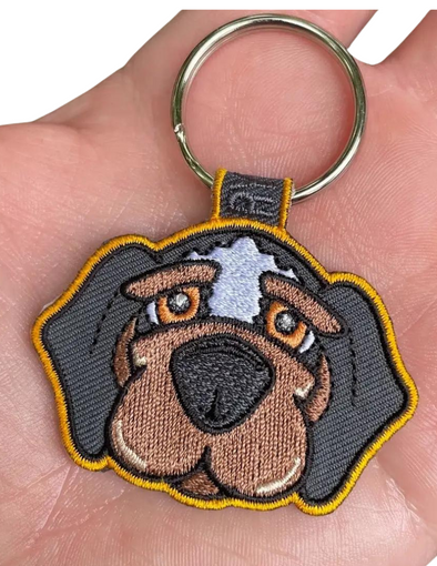 Embroidered Hound Dog Key Chain