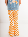 Orange Check Denim Pants