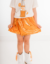 Orange Metallic Skorts