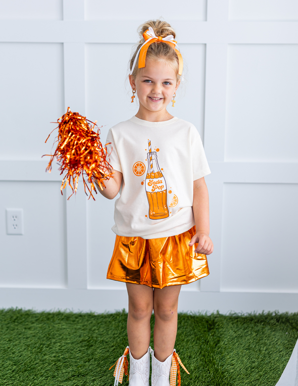 Orange Metallic Skorts