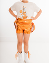 Orange Metallic Skorts