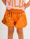 Orange Metallic Shorts