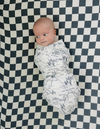 Charcoal Checkered Muslin Crib Sheet