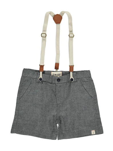 Captain Grey Gauze Suspender Shorts