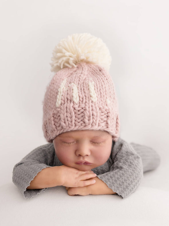 hi. Hand Knit Beanie - Rosy