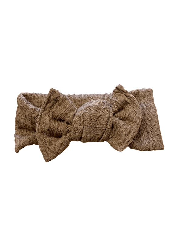 Carlin Cable Knit Headband Bow