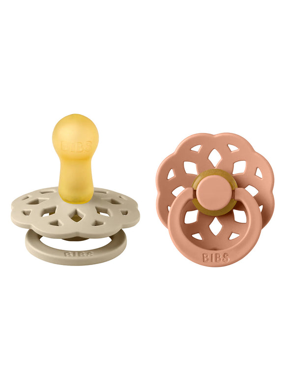 Bibs Boheme Pacifier 2 Pack - Vanilla / Peach