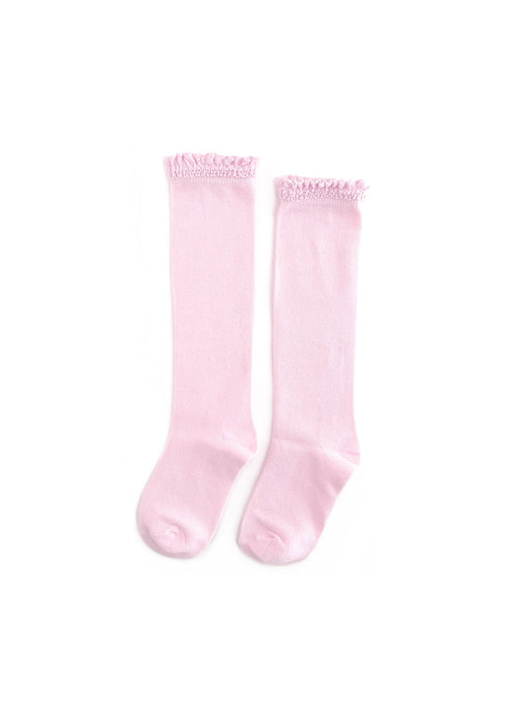 Little Stocking Co Cotton Candy Lace Top Knee High Socks