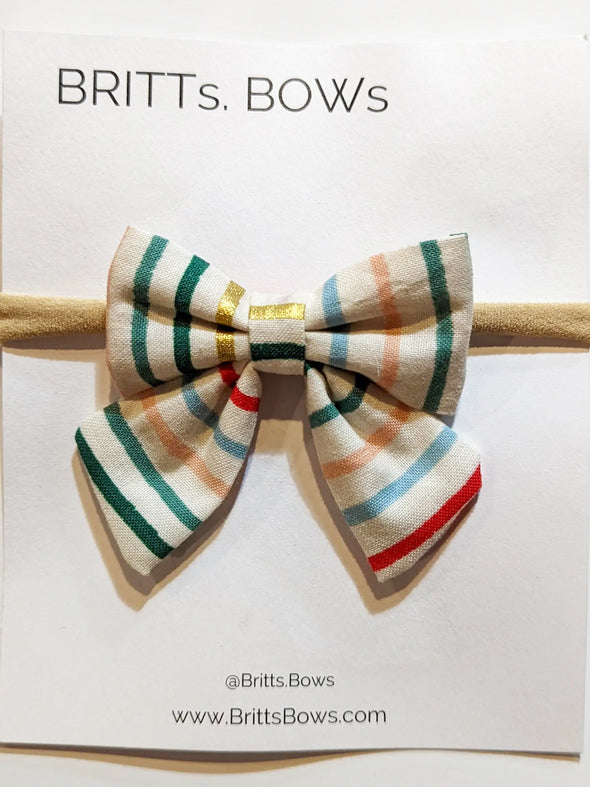 Holiday Striped Sailor Bow