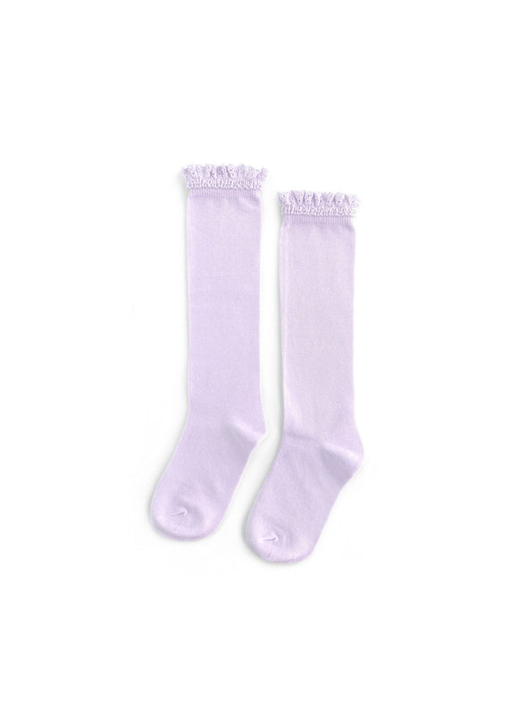 Little Stocking Co Lavender Lace Knee High Socks