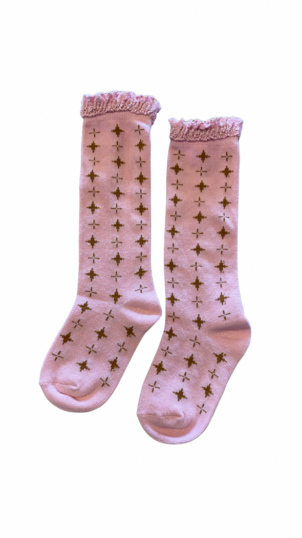 Little Stocking Co. Twinkle Lace Top Knee High Socks
