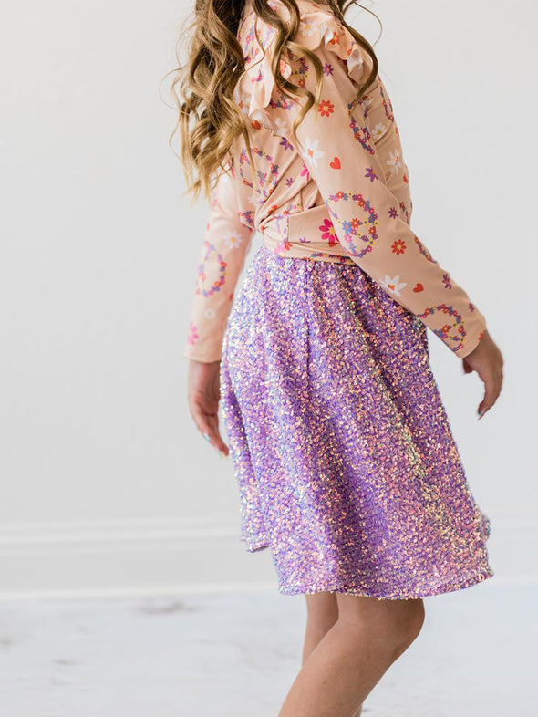 Purple Sequin Twirl Skirt