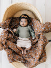 Mebie Baby Organic Cotton Long Sleeve Ribbed Bodysuit