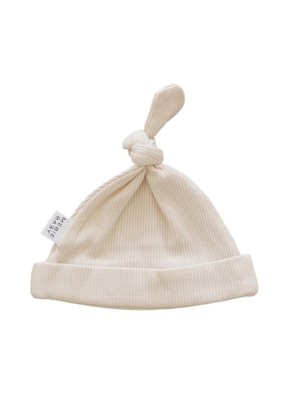 Mebie Baby Vanilla Ribbed Knot Hat