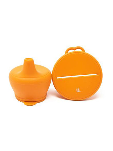 Three Hearts Silicone Snack and Sippy Lids - Burnt Orange