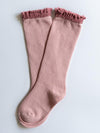 Little Stocking Co. Blush + Mauve Lace Top Knee Highs