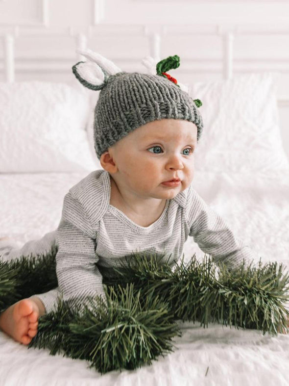 The Blueberry Hill Hartley Deer with Holly Hat