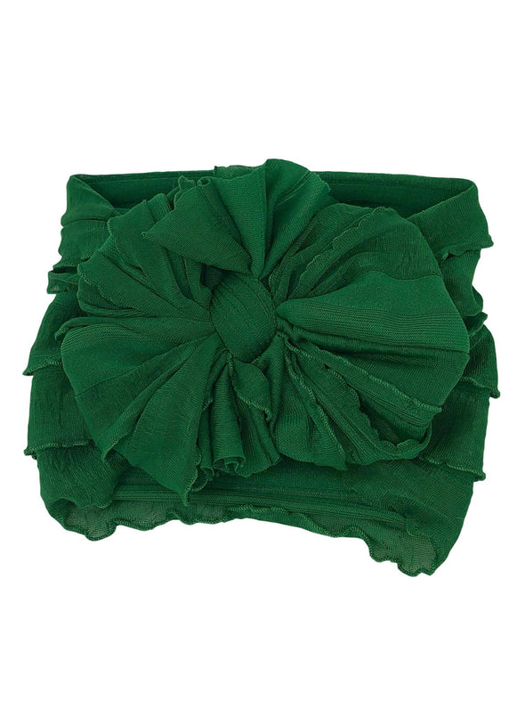 Ruffled Headband - Christmas Green