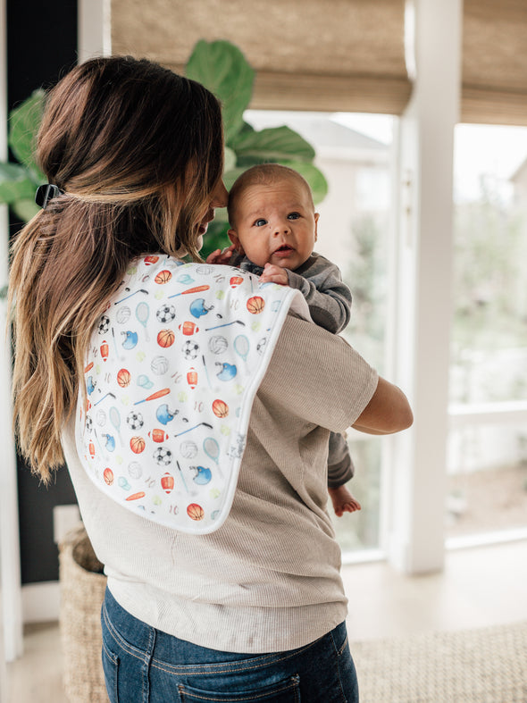 Copper Pearl Varsity Burp Cloth Set