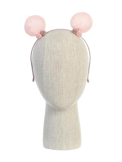 Mouse Ears Headband with Pom Accents