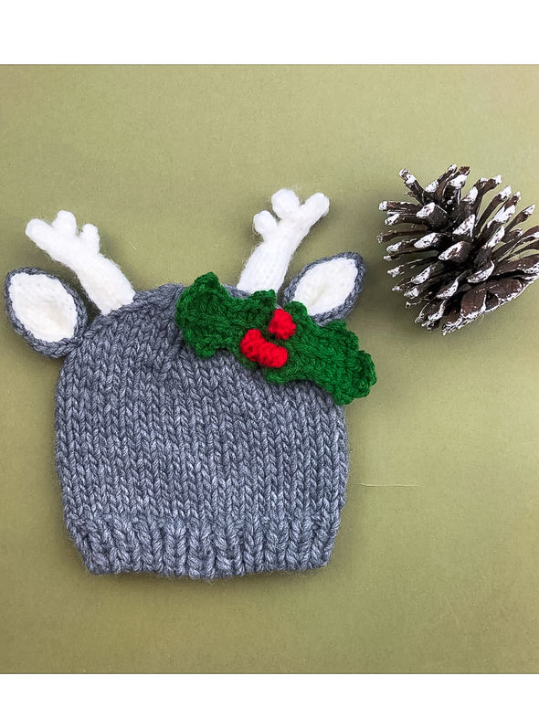 The Blueberry Hill Hartley Deer with Holly Hat