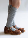 Little Stocking Co. Gray Cable Knit Knee Highs