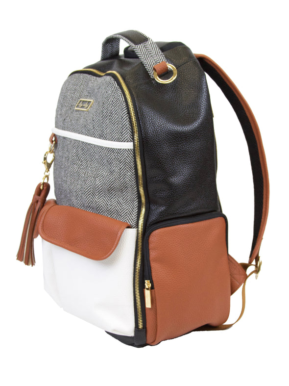 Itzy Ritzy Coffee & Cream Boss Diaper Bag Backpack
