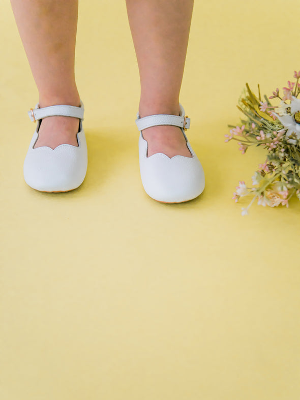 White Olivia Mary Jane Shoes