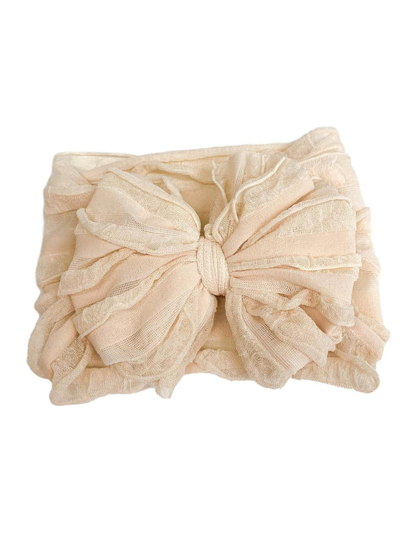 Ruffled Headband - Sugar Cookie