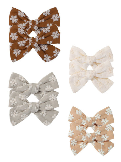 Embroidered Daisy Bows