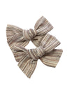Lexie Striped Linen Clip Bows