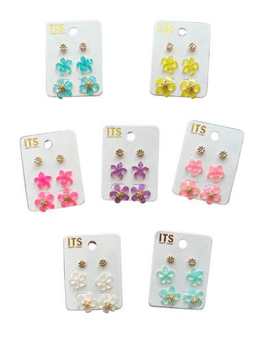Floral Earring 3 Piece Set