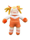 Cheerleader Knit Rattle Doll - 7"