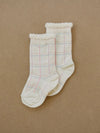Pastel Grid Knee High Socks