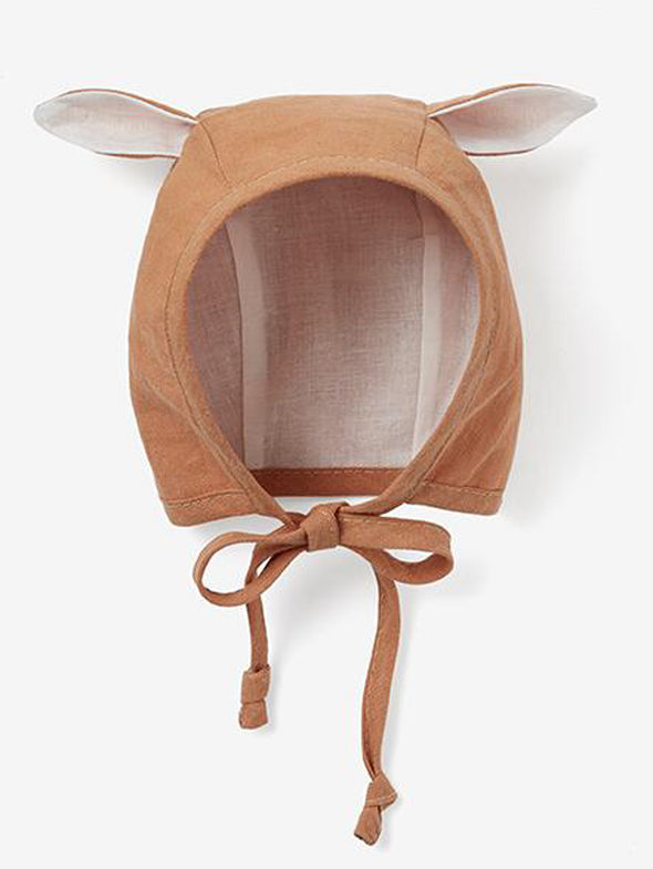 Fox Linen Baby Bonnet