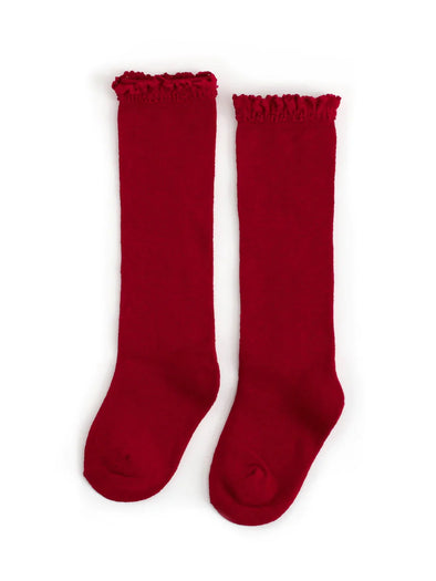 Little Stocking Co. Cherry Lace Top Knee High