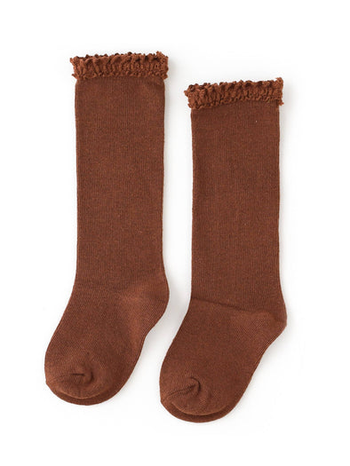 Brownie Lace Top Knee High Socks