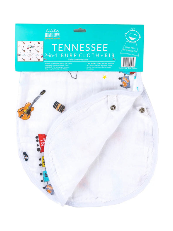 Tennessee Baby 2-in-1 Burp Cloth & Bib